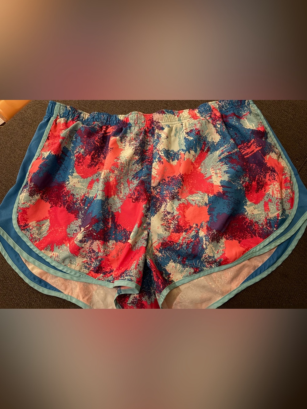 Women's  Nike Abstract Print Active Shorts - Blue/Pink